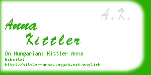 anna kittler business card